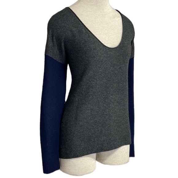 Madewell Wool/Alpaca Sweater Women’s Size XXS Blue Gray Pullover Colorblock - Picture 2 of 11